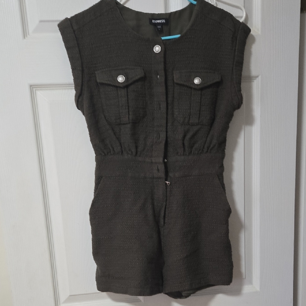 Hunter Green Sleeveless Romper
